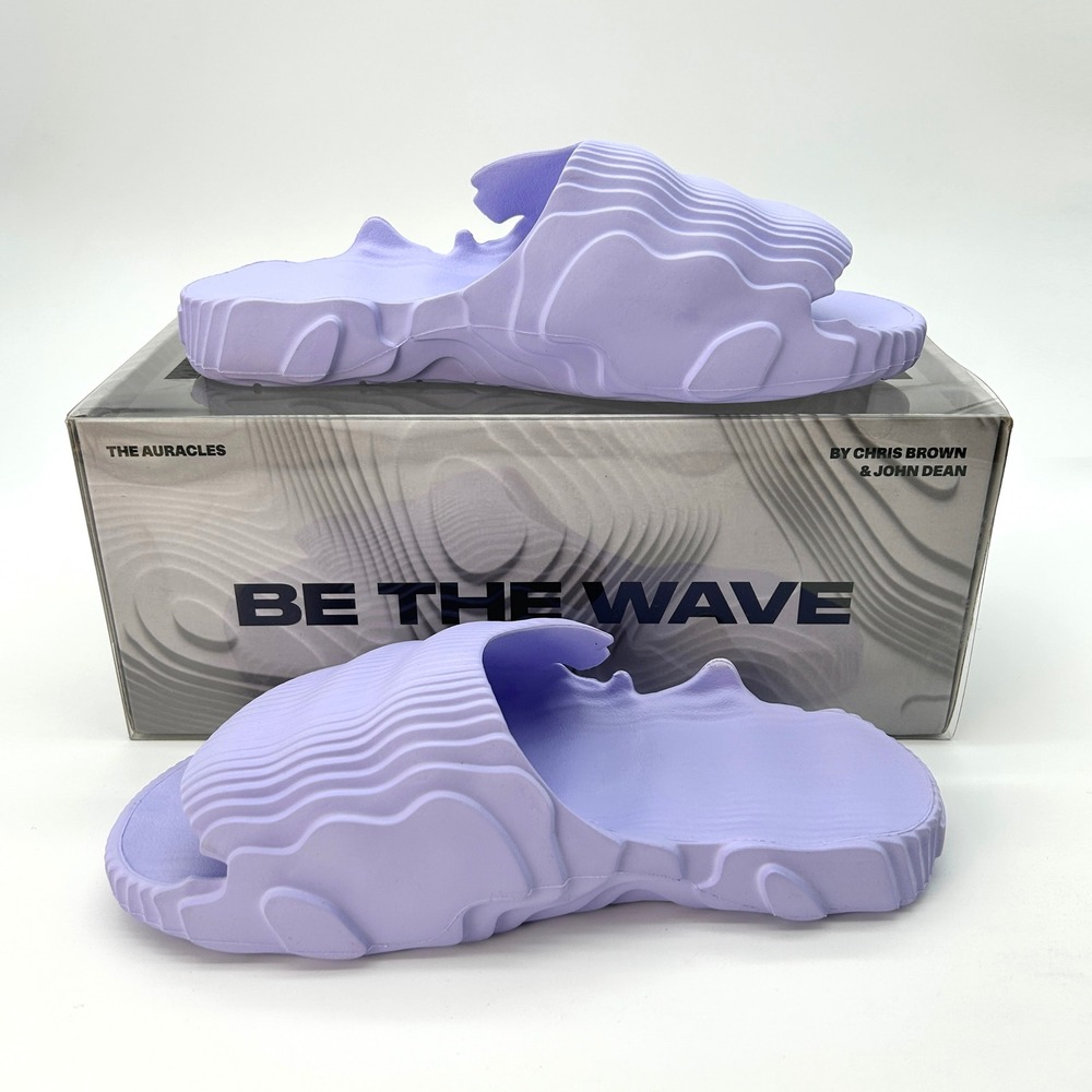 Mens Slides The Auracles NAMI Size 6 Lavender EVA Chris Brown x John Dean NEW - Picture 2 of 7